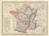 1833 Malte-Brun Physical and Mineralogical Map of France