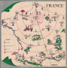 1950 E.C.A. Pictorial Map of Paris and France, Marshall Plan, Cold War