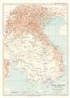 1893 Shawe Map of Southeast Asia / French Indochina