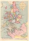 1793 / 1851 Gillray Satirical Caricature Map of England and France