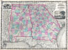 1862 Johnson Map of Georgia and Alabama
