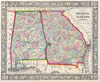 1864 Mitchell Map of Georgia and Alabama