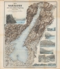 1890 Kartographisches Institut Map and Views of Lake Garda, Italy