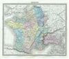 1874 Tardieu Map of Gaul or France in Ancient Roman Times