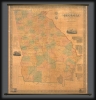 1847 Bonner First Edition Wall Map of Georgia - First official map of Georgia