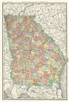 1888 Rand McNally Map of Georgia, United States