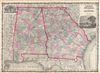 1861 Johnson Map of Georgia and Alabama