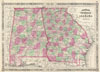 1865 Johnson Map of Georgia and Alabama