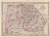 1866 Johnson Map of Georgia and Alabama