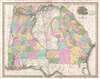 1825 Tanner Map of Georgia and Alabama (Creek, Cherokee)