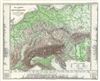 1857 Stieler Physical Map of Central Europe