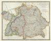 1835 Hall Map of Southern Germany : Bavaria, Wirtemberg, Baden