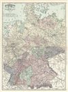 1891 Rand McNally Map of Western Germany