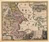 1728 Homann map of Azerbaijan and the Persian-Russia Frontier