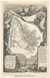 1852 Levasseur Map of Gironde (Bordeaux Wine Region)