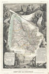 1852 Levasseur Map of Gironde (Bordeaux Wine Region)