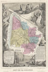 1861 Levasseur Map of the Department de la Gironde (Bordeaux Wine Region)