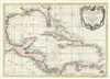 1783 Zannoni Map of the Gulf of Mexico, Central America and the West Indies (Caribbean)