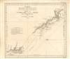 1774 Cook Nautical Map of the Great Barrier Reef in Australia