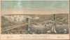 Bird's-Eye View of the Great Suspension Bridge, connecting the cities of New York and Brooklyn - From New York looking South-East. - Main View Thumbnail