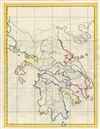 1823 Manuscript Map of Greece in Antiquity