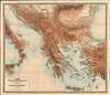 1884 Kiepert Topographic Map of Greece and the Balkans