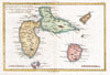 1780 Raynal and Bonne Map of Guadeloupe, West Indies