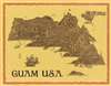 1971 Bush Psychedelic Pictorial Map of Guam