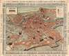 1885 Bulla Pictorial Tourist Map of Rome, Italy