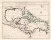 1717 De Fer Map of the Florida, the West Indies, and Central America