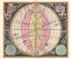 1708 Cellarius Celestial Map illustrating the Spheres