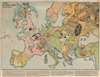 1914 Johnson / Riddle WWI Comic Map of Europe: Hark! Hark! The Dogs do Bark!