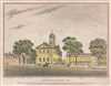 1828 View of Harvard Hall, Harvard University, Cambridge Massachusetts