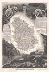 1852 Levasseur Map of the Department De La Haute Marne, France  (Champagne Wine Region)