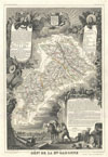 1852 Levasseur Map of the Department de La Hautes-Garonne, France (Buzet Wine Region)