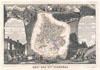 1852 Levasseur Map of the Department Des Hautes Pyrenees, France