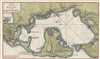 1765 Isaak Tirion Map of Cartagena Harbor, Colombia