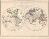 1806 Wustinger World Map in Two Hemispheres