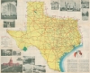 1936 Stene First Official Highway Map of Texas