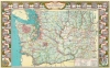 1949 Washington State Department of Highways Pictorial Highway Map of Washington