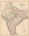 1817 Arrowsmith / Hall Map of India, Nepal, Bhutan, Himalayas
