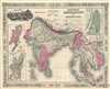 1866 Johnson Map of British India (India, Pakistan, Thailand, Malay, Myanmar, Vietnam)