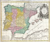 1730 Homann Map of Spain and Portugal