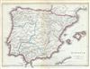 1867 Hughes Map of Hispania or Spain and Portugal under the Roman Empire