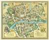 1947 Estra Clark Pictorial Map of York, England