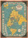 1945 Chase Pictorial Map of the History of Aviation Published in Spanish