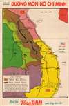 1965 Vietnamese Map of the Ho Chi Minh Trail During the Vietnam War