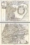 1690 Coronelli Map of Holland or the Netherlands (2 sheets)