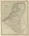 1845 Chambers Map of Holland and Belgium