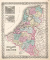 1855 Colton Map of Holland and Belgium